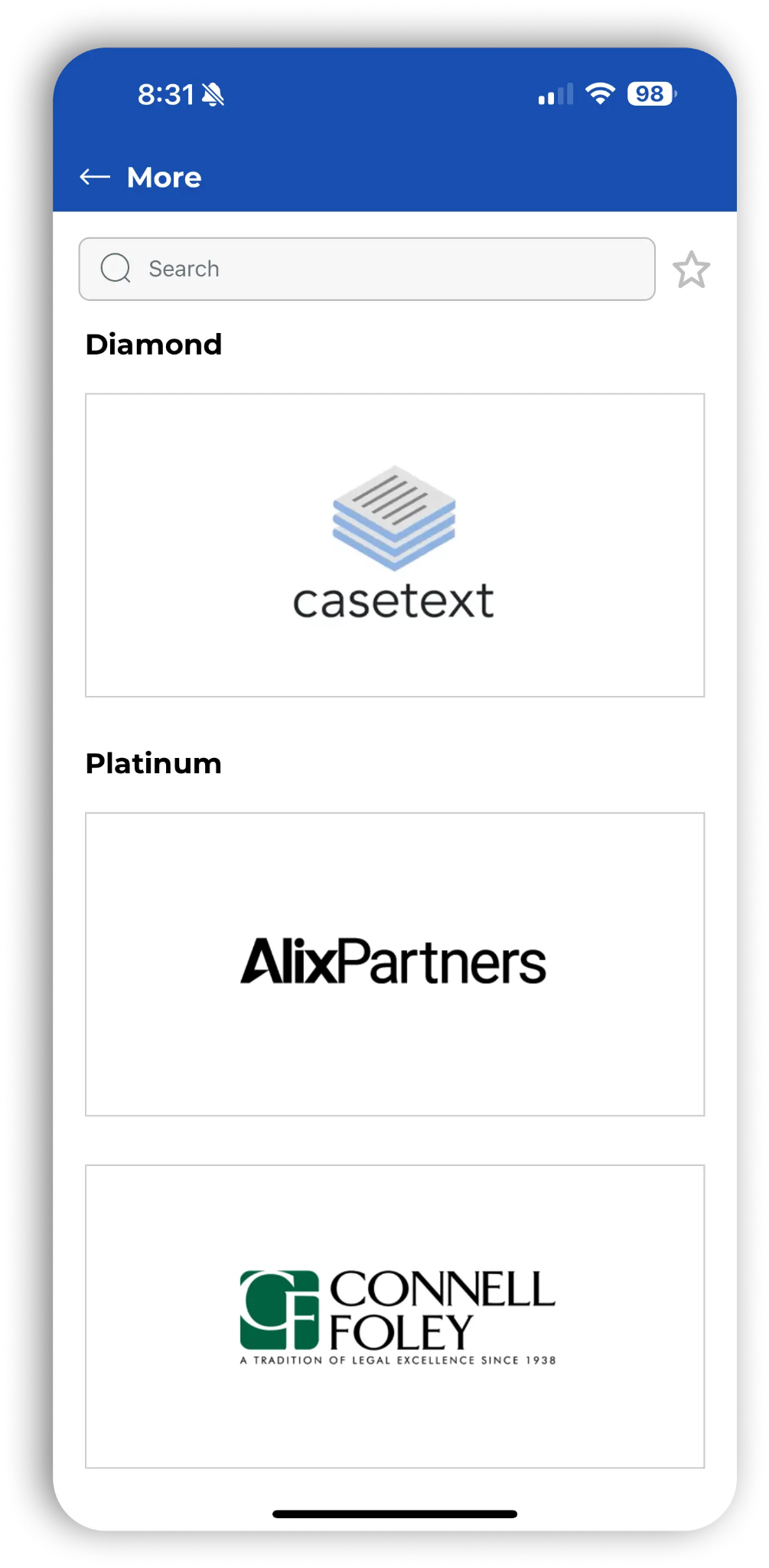 Sponsor screen example